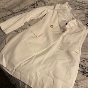 White one shoulder suit dress